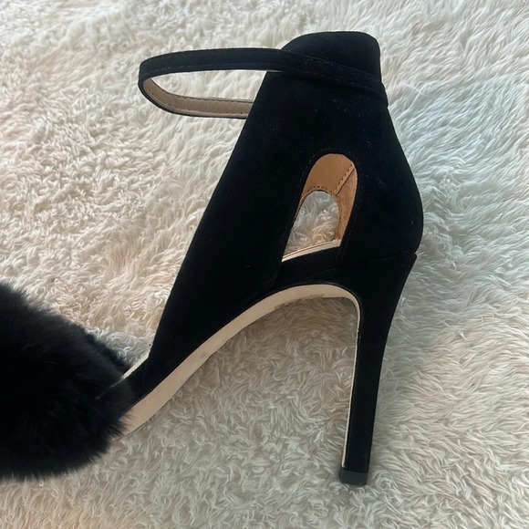 Antonio Melani Sz 8.5 Kayleigh Black Women Stiletto Fluffy Rabbit Fur Heels NWT - Picture 10 of 16